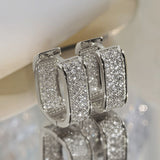 [Luxury Earrings] READKISS Luxury Golden Plated CZ Hoop Earrings | Sparkling April Birthstone, Copper Base, Perfect for Daily Wear & Parties, Elegant Gift Idea