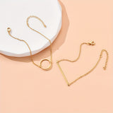 2pcs/Set Women's Minimalist Geometric Circle Long Strip Multi Piece Bracelets Hand Accessories Bracelets