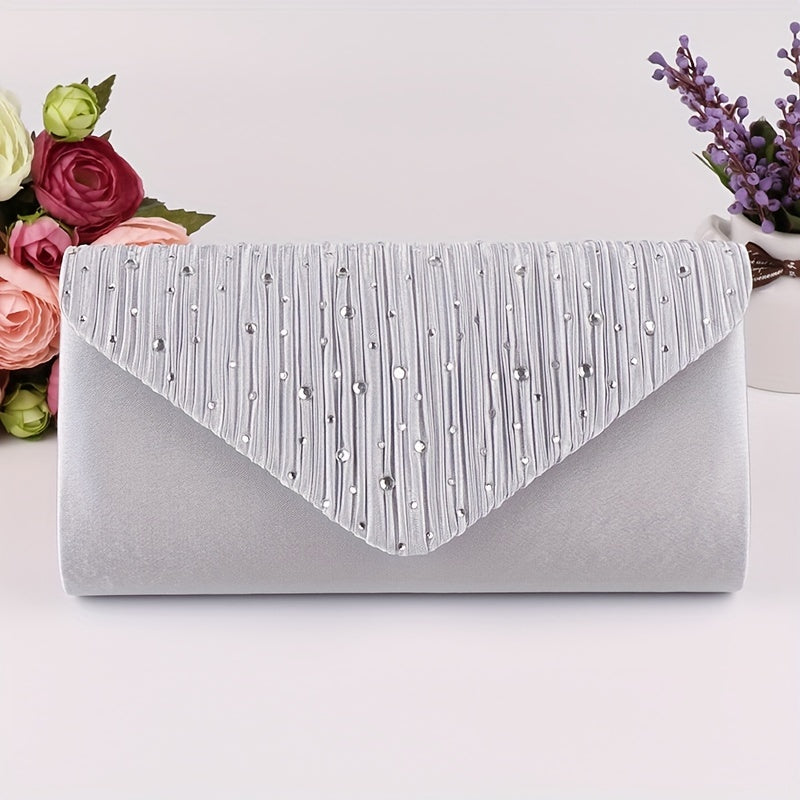 Glamorous Rhinestone Clutch Bag - Sparkling Evening Purse with Chic Detachable Chain Strap - Perfect for Parties, Carnivals, and Music Festivals