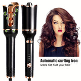 1" Large Ceramic Ionic Automatic Hair Curler - Rotating Barrel, 4 Temperature Settings, 3 Timer Options, Dual Voltage, Spin Iron for Hair Styling with Easy-to-Use Interface and Advanced Safety Features (Upgrade)