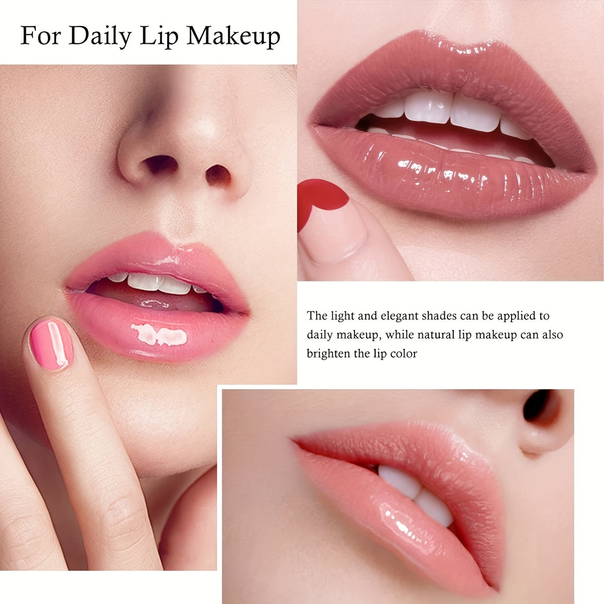 5 Shades Hydrating Lip Glow Oil Lip Gloss, Moisturizing Transparent Liquid Lip Balm, Natural Lip Enhancer, Make Lips Fuller And Moisturized Valentine's Day Gifts For Music Festival
