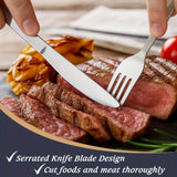 60/90pcs Stainless Steel Tableware, Western Dining Silverware, Steak Knife, Salad Fork, Coffee Dessert Spoons, Cutlery Set with Gift Box for 12 Persons, Dishwasher Safe, Kitchen Accessories,Halloween,Weddings