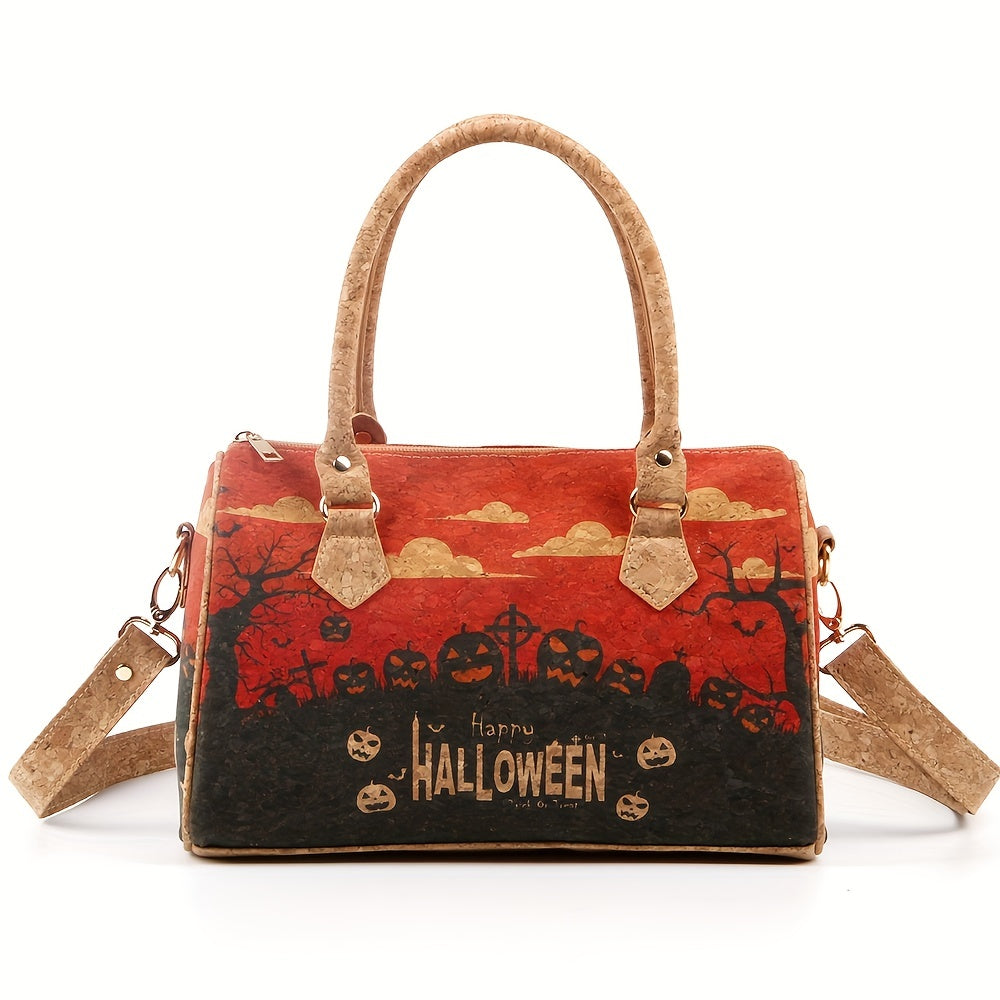 Halloween Elements Handbag, Crossbody Multifunctional Boston Bag, Halloween Decor Satchel Bag
