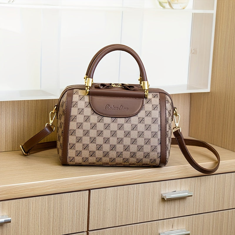 Luxury Design Boston Bag For Women, Fashion Small Handbag, Elegant Crossbody Bag Purse