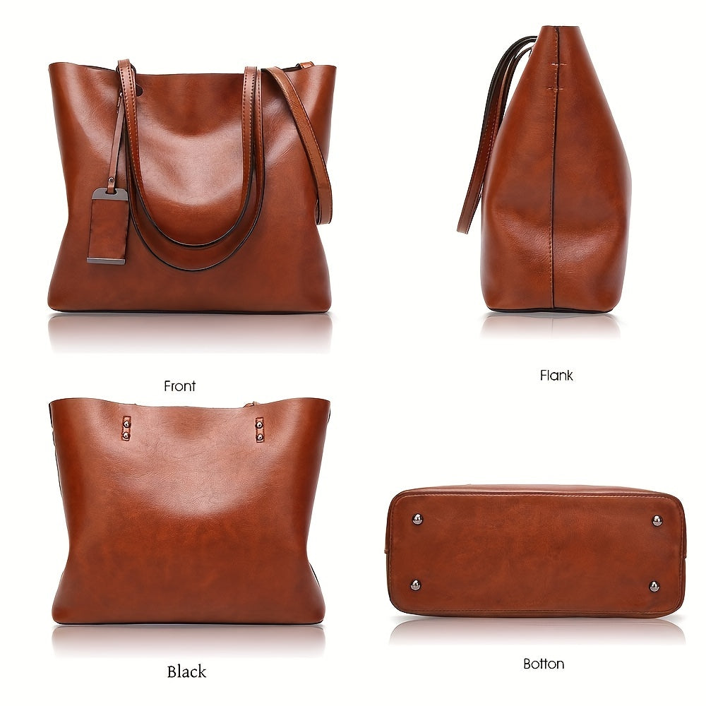 Women Handbags Tote Bag Soft Leather Retro Designer Large Capacity Multi-pocket Casual Ladies Shoulder Crossbody Bag Mother's Day Gift Adjustable Shoulder Strap Purse Cheap On Sale