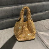 Radiant Crystal Knotted Clutch - Shimmering Evening Handbag for Weddings, Parties & Festivals - Glamorous Clutch Purse for Fashion-Forward Women