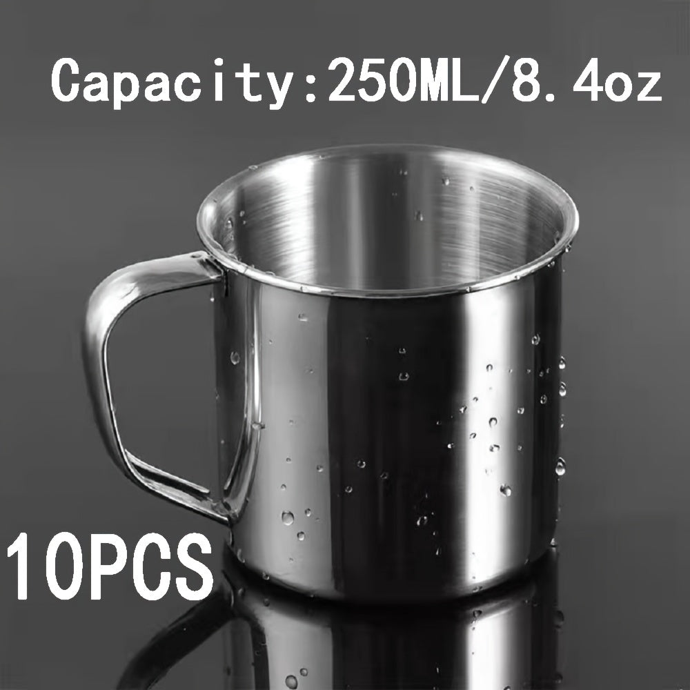 4pcs/10pcs 250ml Insulated Stainless Steel Mug Set - Durable, Portable, and Leak-Proof for Hot and Cold Beverages - Perfect for Camping, Picnics, Outdoor Adventures, and Daily Use