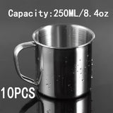 4pcs/10pcs 250ml Insulated Stainless Steel Mug Set - Durable, Portable, and Leak-Proof for Hot and Cold Beverages - Perfect for Camping, Picnics, Outdoor Adventures, and Daily Use