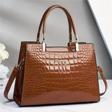 1pc Elegant Crocodile Pattern Leather Handbag, Multifunctional Crossbody Bag with Versatile Design for Women's Outdoor Travel