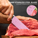 6-Piece Kitchen Knife Set - Ultra-Sharp Stainless Steel Blades with Non-Stick Coating, Dishwasher Safe - Includes 4 High-Quality Knives, Scissors, and Grater for Professional Chefs