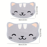 1pc Cat Pattern Bath Rug, Soft Non-Slip Absorbent Quick Drying Bath Mat, Cute Cartoon Shower Carpet For Home Kitchen Bathroom, 15.7*23.6in/19.7*31.5in, Bathroom Decor, Bathroom decorations, Bathroom Accessories