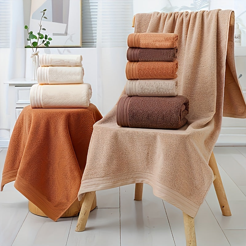 6-Piece Luxury Cotton Towel Set - Ultra-Absorbent, Quick-Drying, Super Soft, and Thickened for Bathroom Essentials - Complete Home Bathroom Supplies with 2 Washcloths, 2 Hand Towels, and 2 Bath Towels