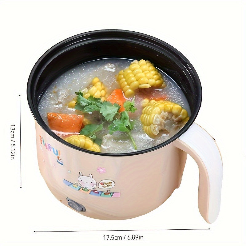 Electric Hot Pot with Steamer and US Plug - Multi-Functional Non-Stick Electric Cooking Pot for Dormitory & Household - Mini Portable 110V-130V Personal Cooker for 1-2 People