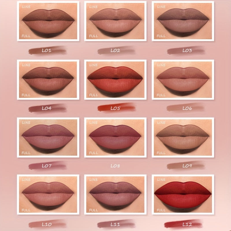 Long-Lasting Waterproof Lip Liner With High Pigment And Smooth Texture For Sweatproof Matte Lipstick And Correcting