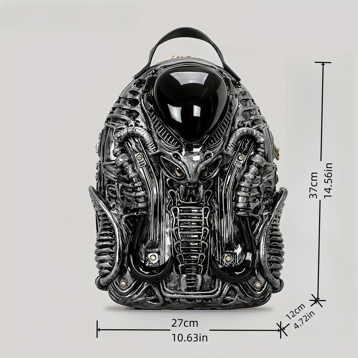 Personality Cobra Shape Backpack Funny Weird Punk Backpack American Street School Bag Men's And Women's Fashion Unique Specialty-shaped Biker Backpack Alien Vs. Predator Street Punk Unisex Backpack