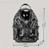 Personality Cobra Shape Backpack Funny Weird Punk Backpack American Street School Bag Men's And Women's Fashion Unique Specialty-shaped Biker Backpack Alien Vs. Predator Street Punk Unisex Backpack