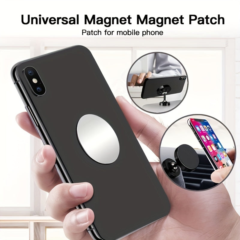 6pcs Universal Magnetic Metal Plates for Camping & Hiking - Strong Adhesive Iron Sheets for Mobile Phone Magnet Holder Mount with Easy Installation and Wide Compatibility