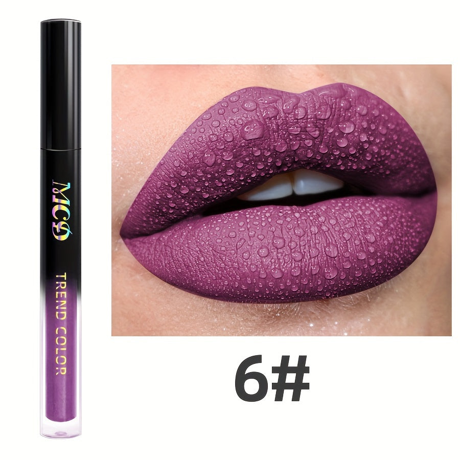 1pc, Non-Sticky Lasting Lip Glaze, Matte Lip Mud, High Pigment Liquid Lipsticks Lip Gloss, Ideal Mardi Gras Festival Party Makeup, With Black Green Blue White Glossy Pink Highlighter Rose Brown Purple Tones