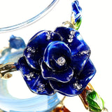Elegant Ramadan Rose Enamel Glass Tea Cup with Spoon - BPA-Free, Crystal-Embellished Mug for Hot Drinks, Ideal Gift