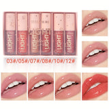 12 Colors Pearlescent Moisturizing Lip Gloss - Lustrous Mirror Nude Lip Stain with Natural Lip Oil for Valentine's Day Gifts