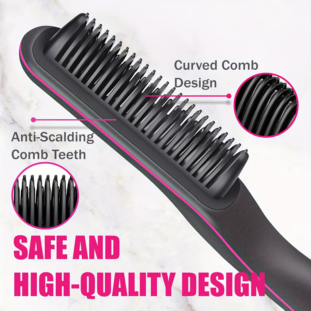 2-in-1 Ceramic Hair Straightener Brush - Advanced, All-in-One Styling Tool with Quick-Heat Tech & LCD Display - Perfect for All Hair Types, Daily Use & Stylish Womens Gift