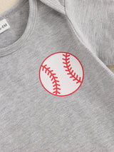 0-18 Months Baby Boy Summer Outfits Short Sleeve Romper Baseball Pants Hat Set, for Outdoor