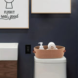 1pc Woven Storage Basket with Handle, Multifunctional Desktop Storage Box, Toilet Paper Storage Box On Top Of Toilet Top, double handle desktop home organizer - perfect bathroom essentials