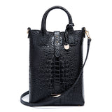 Luxurious Crocodile Embossed PU Tote Bag - Removable Strap, Buckle Closure, Edge Painted - Classic Womens Office and Work Purse for Trendy Ladies