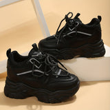Women's Shockproof Thick Bottom Running Shoes, Casual Breathable Non-slip Sports Shoes