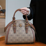2024 Vintage Pattern Shell Satchel Bag, Elegant Top Handle Satchel Bag For Women, Gift For Mom