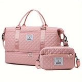 Large Capacity Travel Duffel Bag in Oxford Fabric, Portable Sports Gym Storage Bag, Weekend Overnight Bag for Women