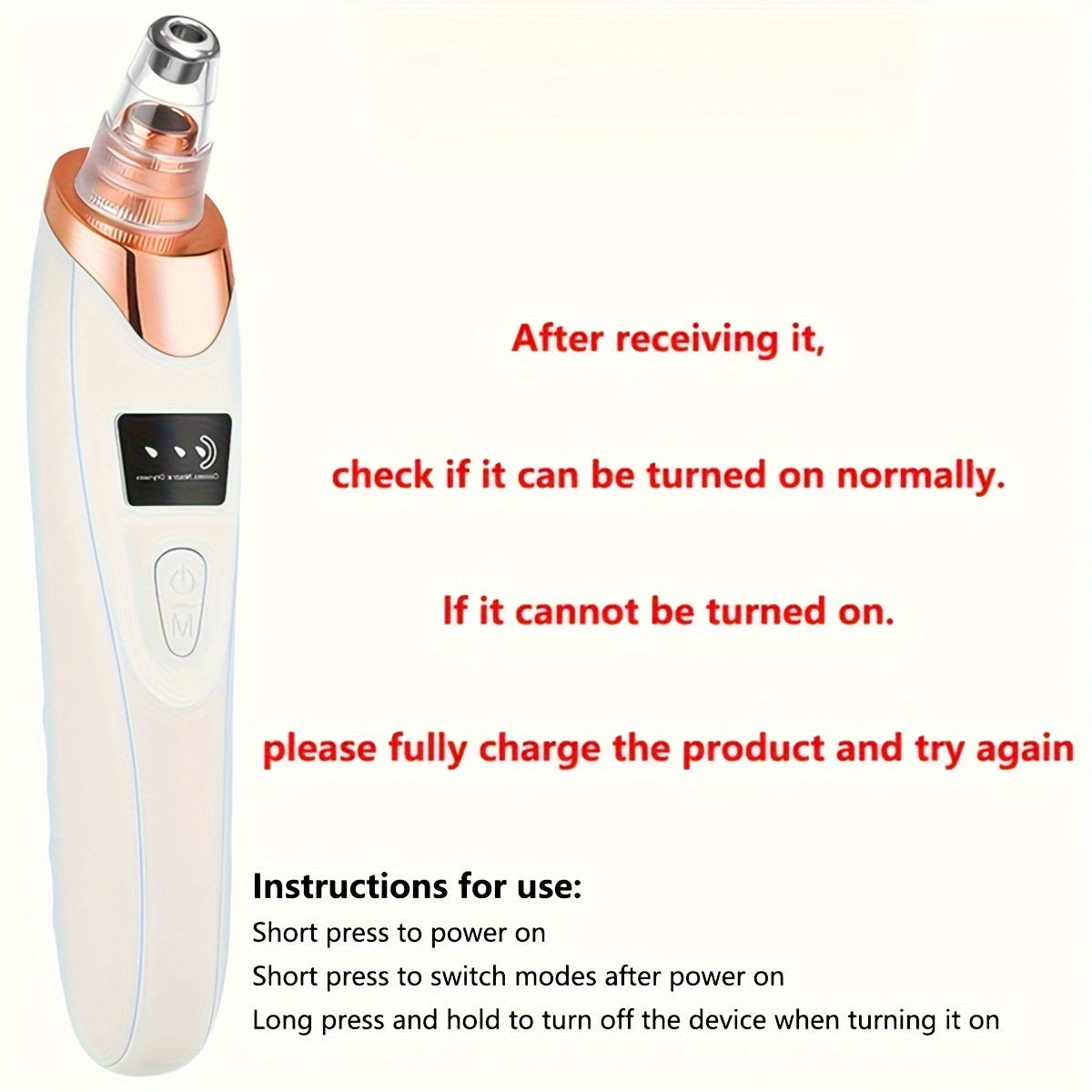 Blackhead Remover Pore Vacuum - Electric Facial Pore Cleaner Acne White Head Pimple Extractor Rechargeable Blackhead Removal Tool - 3 Suction Power, 5 Probes For Women & Men