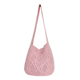 Trendy Literary Crochet Hobo Bag - Hollow Out Knitted, Crossbody, Stylish, Fashionable, and Spacious Handbag for Women