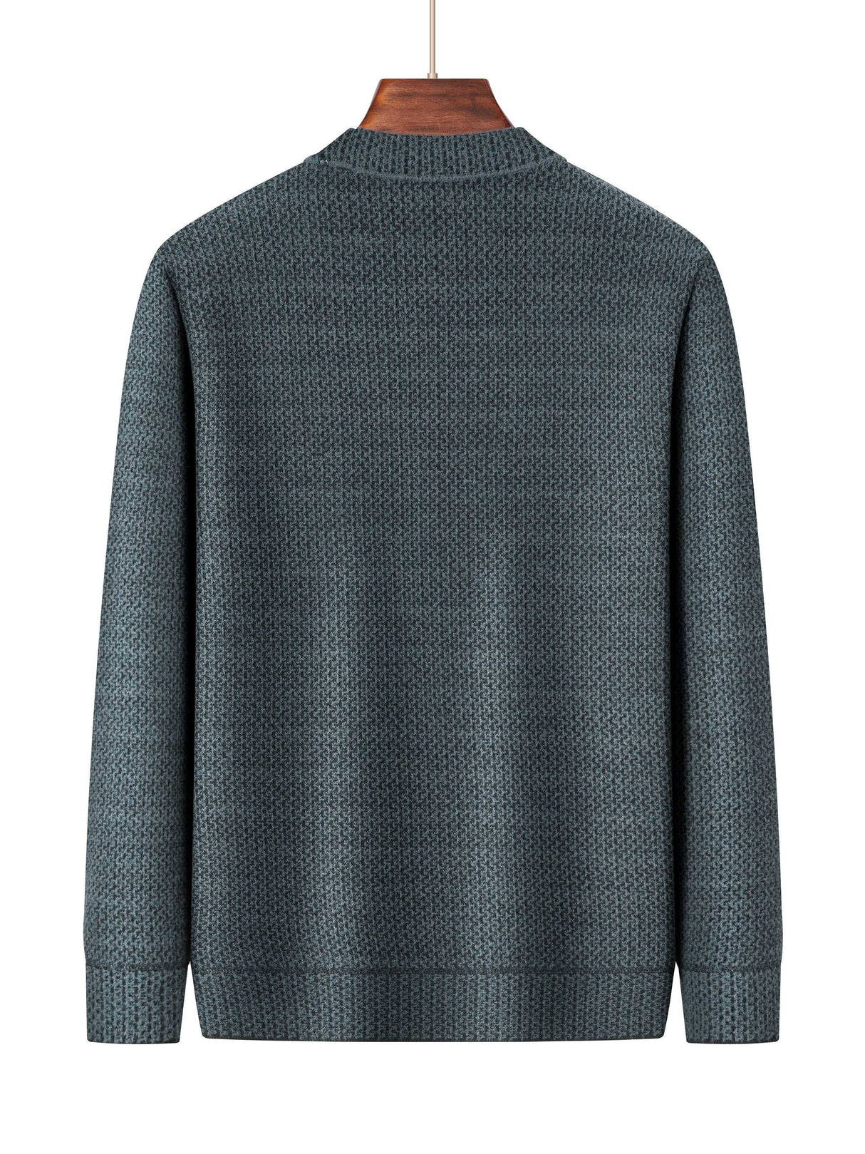All Match Knitted Retro Sweater, Men's Casual Warm Mid Stretch Crew Neck Pullover Sweater For Men Fall Winter