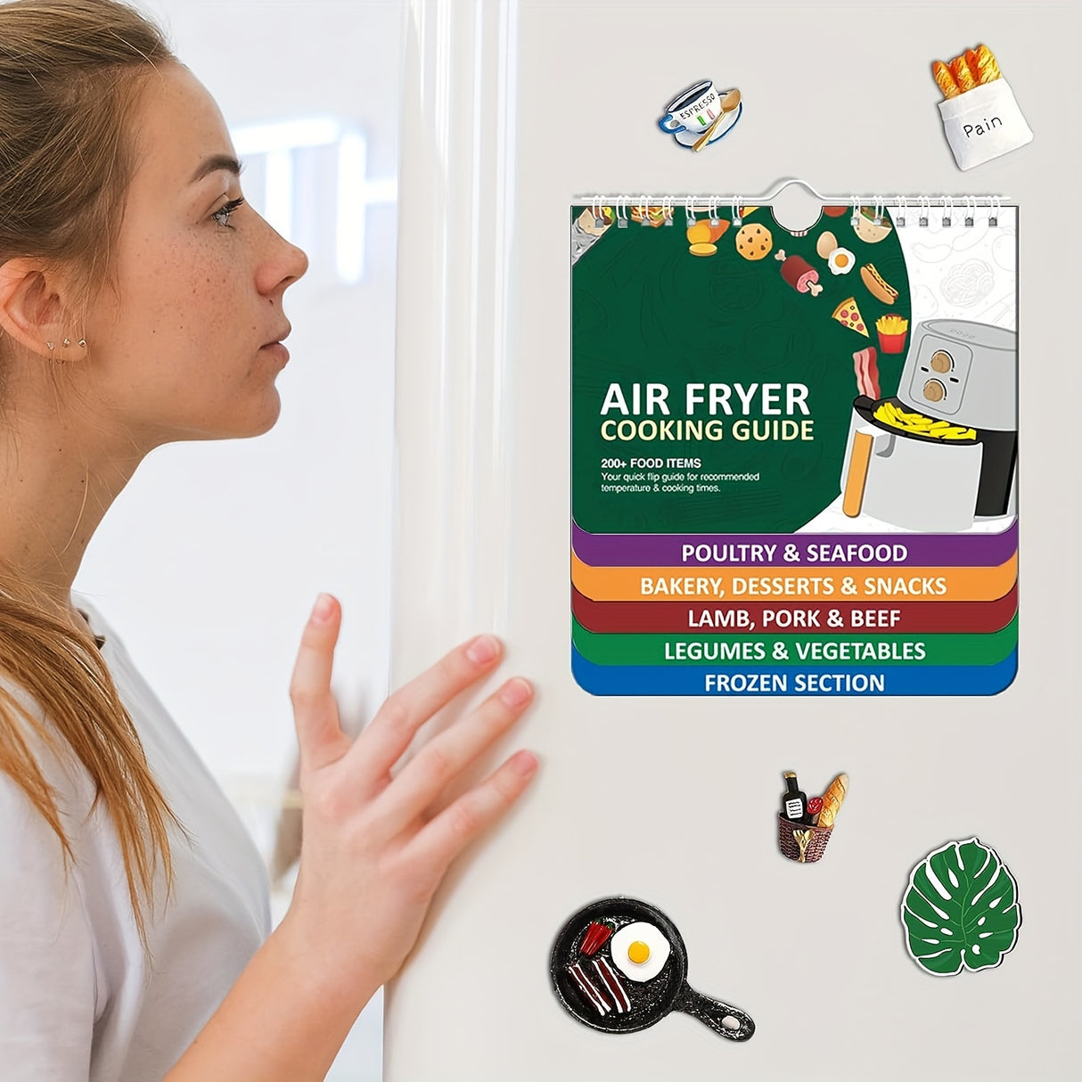 1pc The Ultimate Air Fryer Companion, Pressure Cooker Cooking Guide Booklet Set With Times Chart, Cookbooks, Magnets & Kitchen Conversion