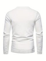 NEW YORK Print All Match Knitted Sweater, Men's Casual Warm Mid Stretch Crew Neck Pullover Sweater For Men Fall Winter