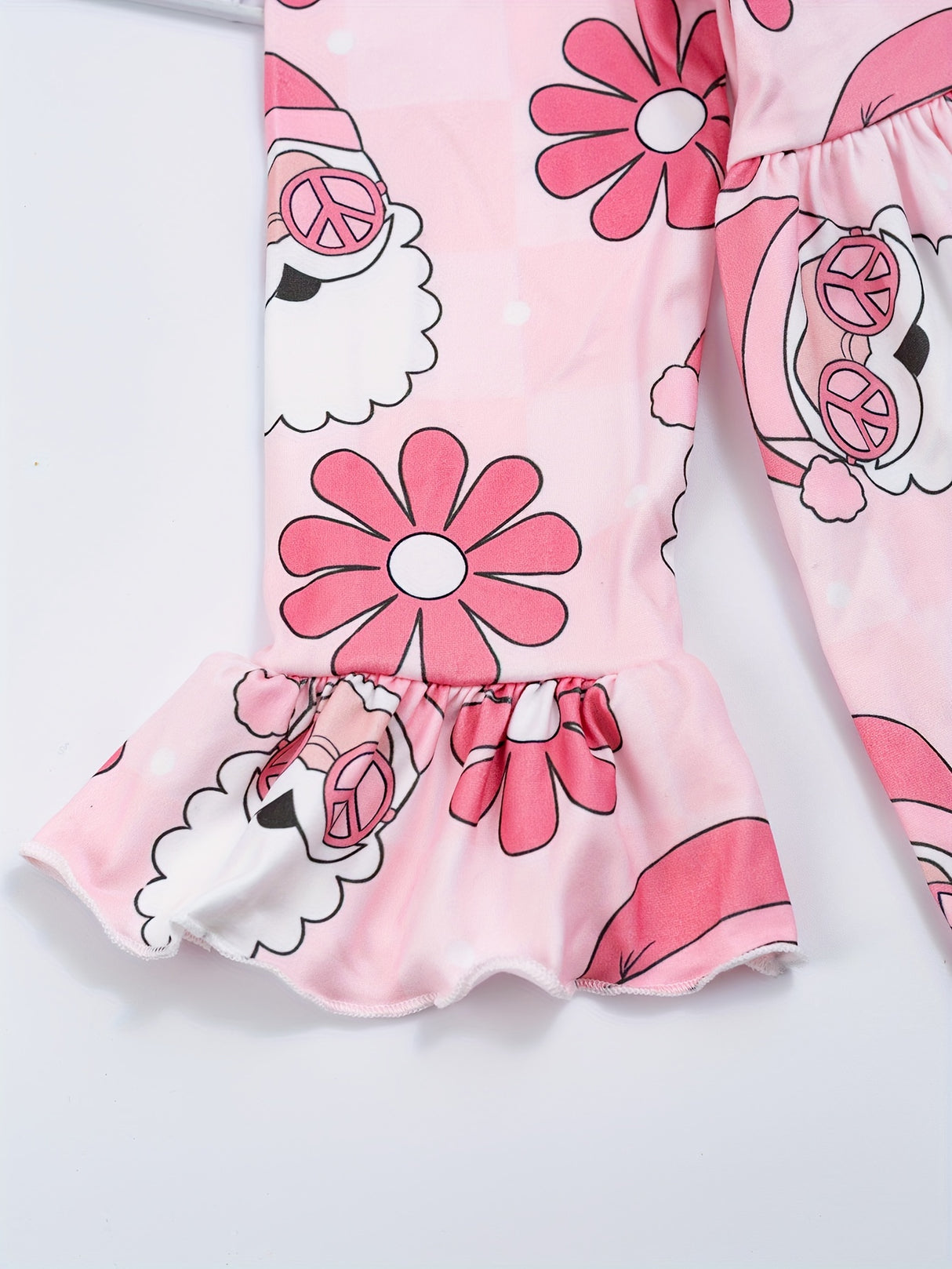 Festive Girls' Christmas Party Dress - Casual & Stretchy Santa Claus & Candy Graphic Kids Clothes for Girls