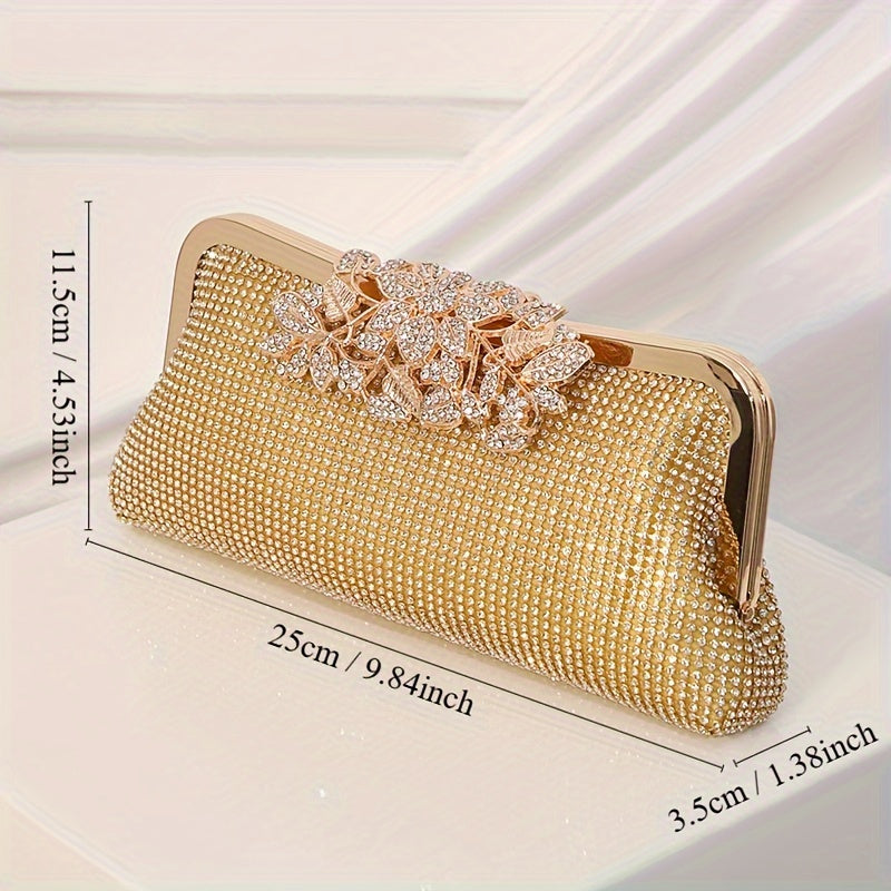 Luxurious Rhinestone Evening Clutch Bag - Small, Fashionable, Sparkling Purse for Weddings, Luxurious Dinners, and Formal Events - Elegant, Glamorous, and Eye-Catching Accessory for Women