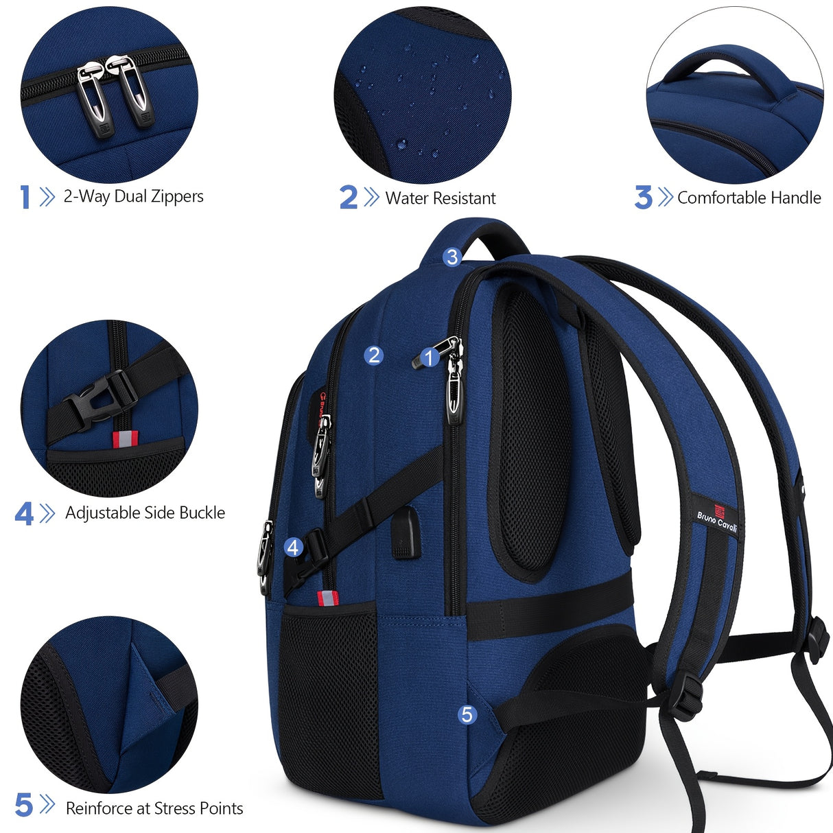 Laptop Backpack For Men Women, Business Travel Laptop Backpack With USB Charging Port, College Bag Daypack For Work, Business Computer Backpack Bag Fit 15.6 Inch Laptop
