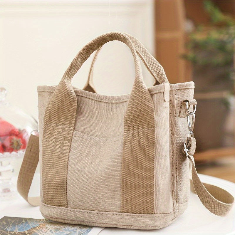 Elegant Canvas Tote Bag: Secure Zipper, Spacious & Lightweight - Perfect for Everyday Use & Comfort