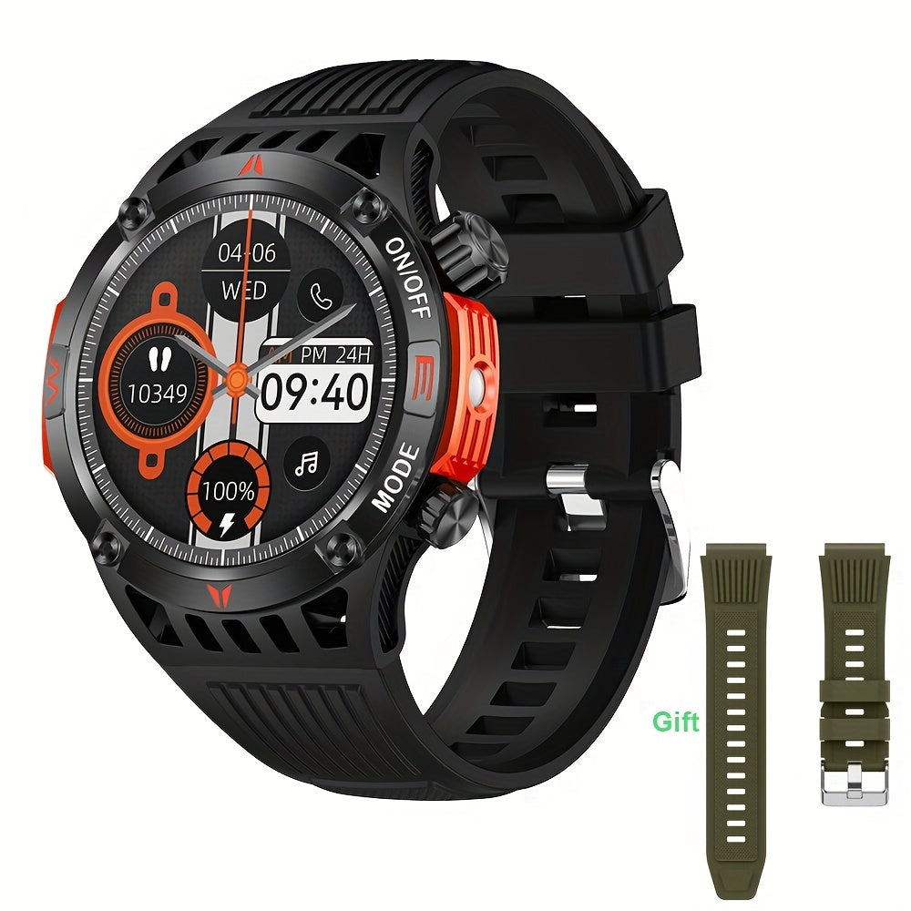 Smart Watch Wireless Answer And Call SOS Outdoor Watch Outdoor Sports Watch LED IP68 Waterproof Compass Fitness Tracker Pedometer Multimedia Message Display, Suitable For Android&IPHONE Mobile Phones, Men's And Women's Smart