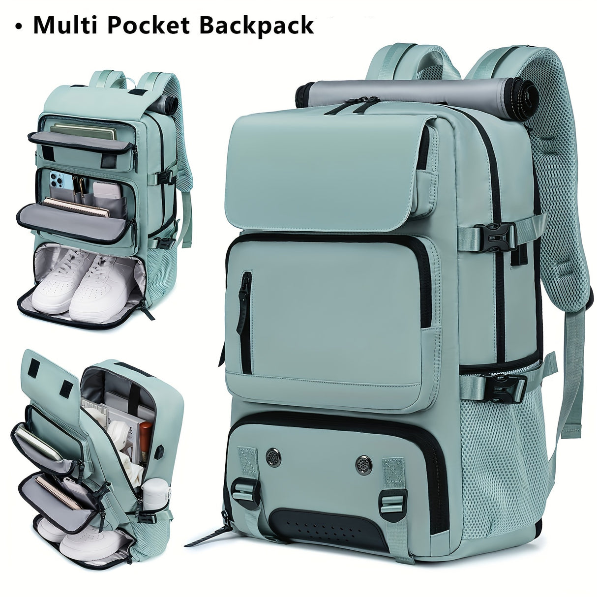 Multi-functional Large Capacity Backpack For Man Women, Hiking & Camping, Outdoor Knapsack With Shoes Compartment & USB Charging Port, Men's Business Laptop College Bag, Ideal Gifts