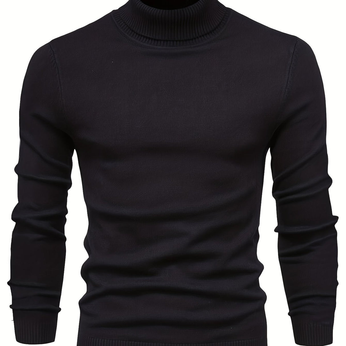 All Match Knitted Sweater, Men's Casual Warm Slightly Stretch Lapel Neck Pullover Sweater For Men Fall Winter