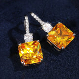 [Citrine Earrings] Exquisite Citrine Dangle Hanging Hook Earrings | for Women Bridal Wedding Jewelry