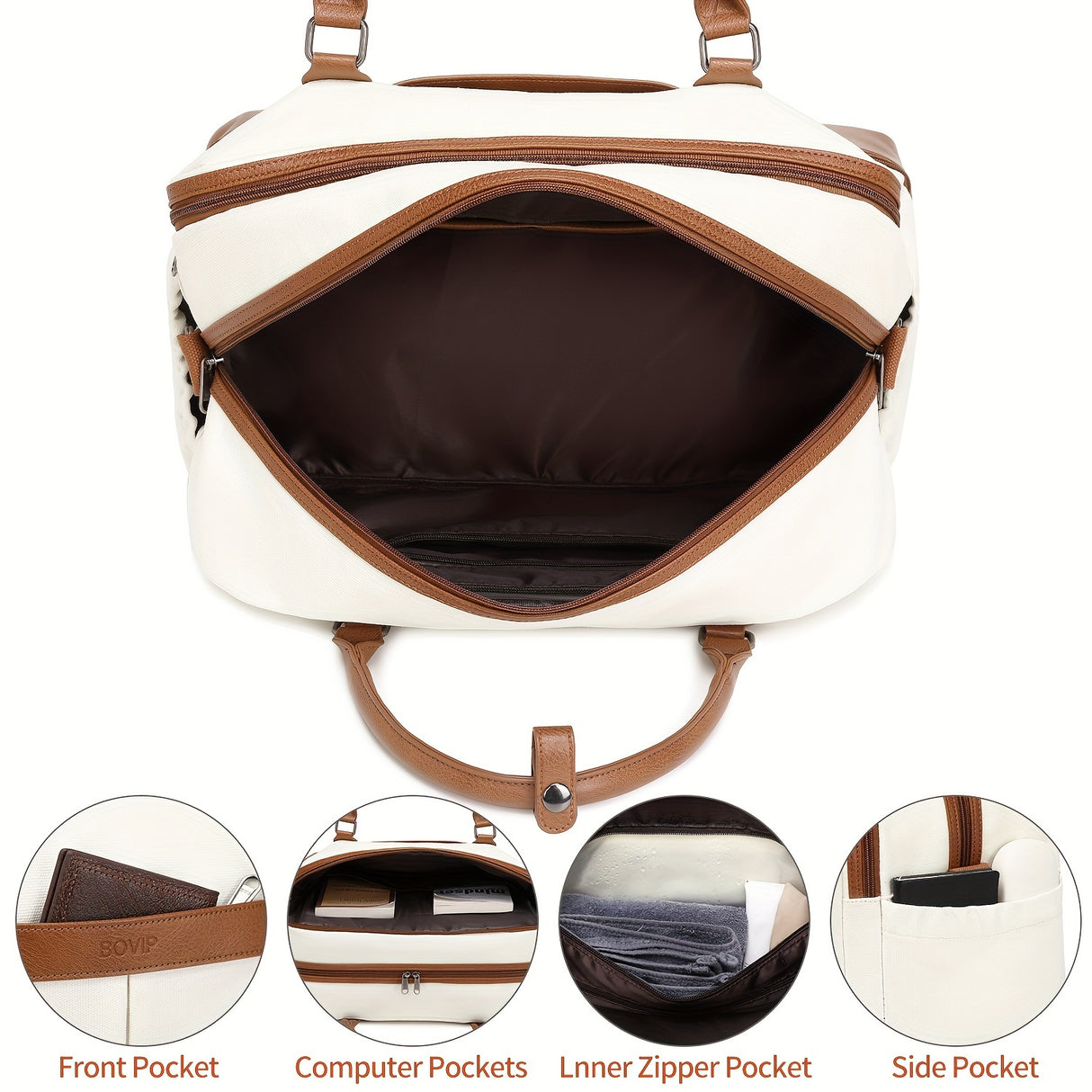Simple Large-capcity Travel Bag Sets, Lightweight Luggage Zipper Handbag, Portable Overnight Bag With Detachable Strap Unisex Bag For Daily Use