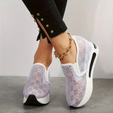 Women's Running Shoes, Mesh Breathable Lightweight Versatile Classic Embroidery Sport Shoes