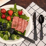 100 Packs Plastic Silverware Packets with Pepper, Salt & Napkin, White Plastic Cutlery Sets Individually Wrapped Cutlery, Disposable Heavy-Duty Utensils Sets, for Delivery, Cafeterias, Restaurants