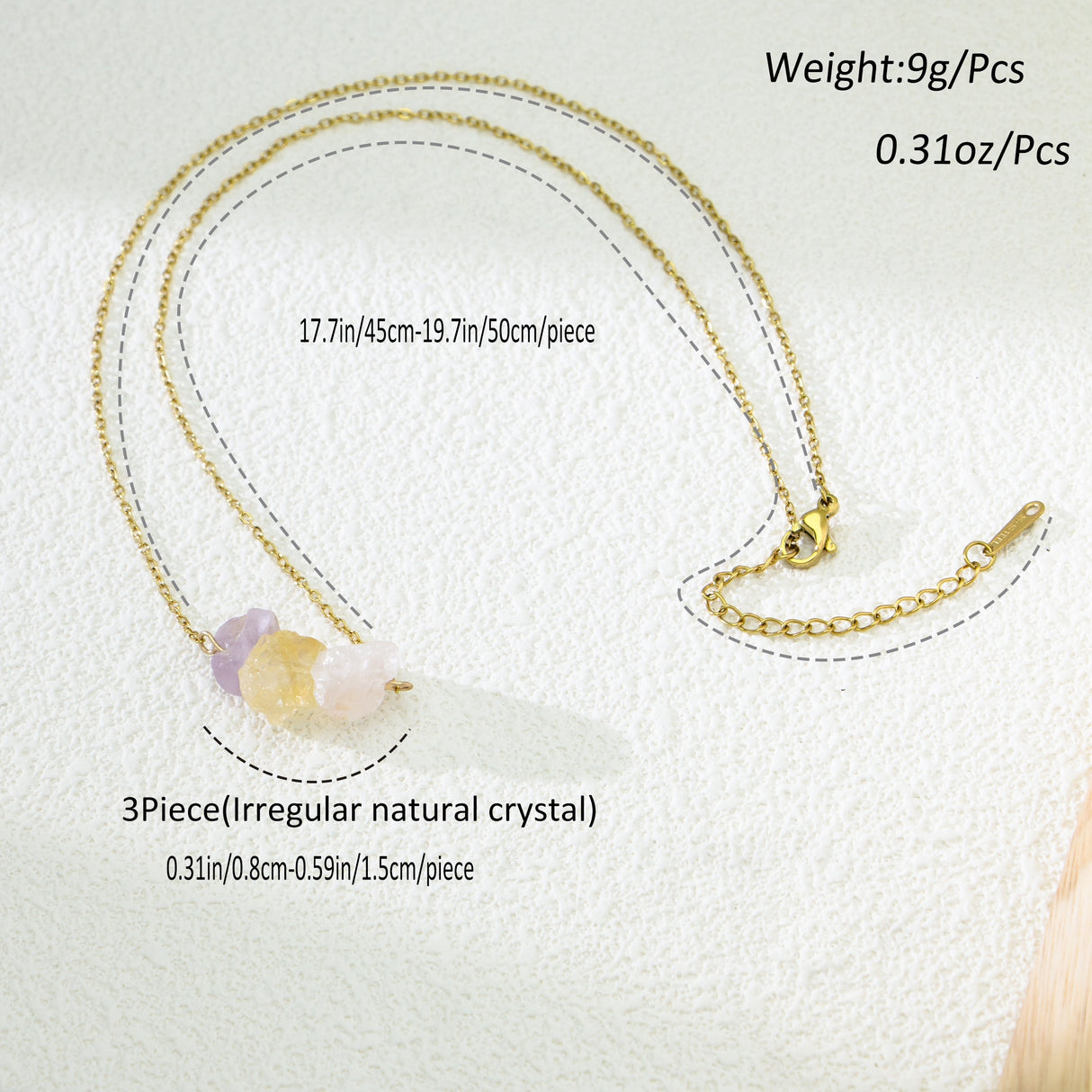Irregular Crystal Stone Necklace Exquisite Colorful Pendant Neck Jewelry Lucky Protection Jewelry Gift