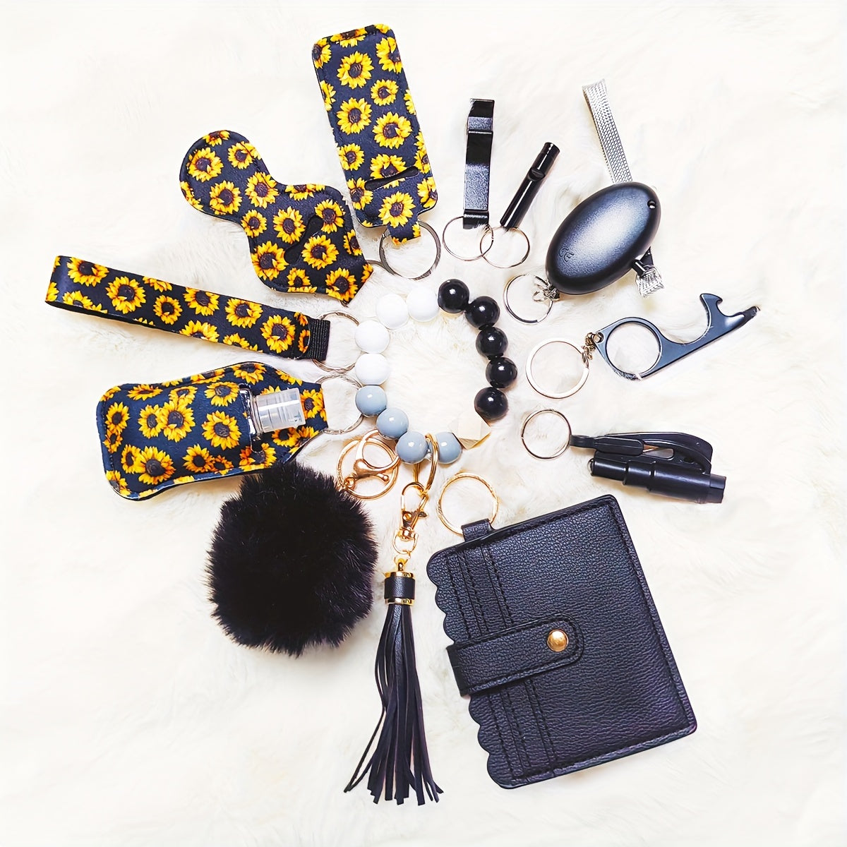 12 Pcs Safety Keychain Set for Women, Self-Defense, Multi-Functional