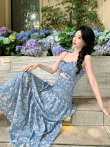 Elegant Floral Cut Out Dress for Women - Perfect for Spring and Summer Events